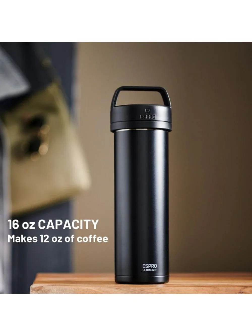Insulated Travel French Press Coffee Maker, 16oz - Perfect for On-the-Go Brewing